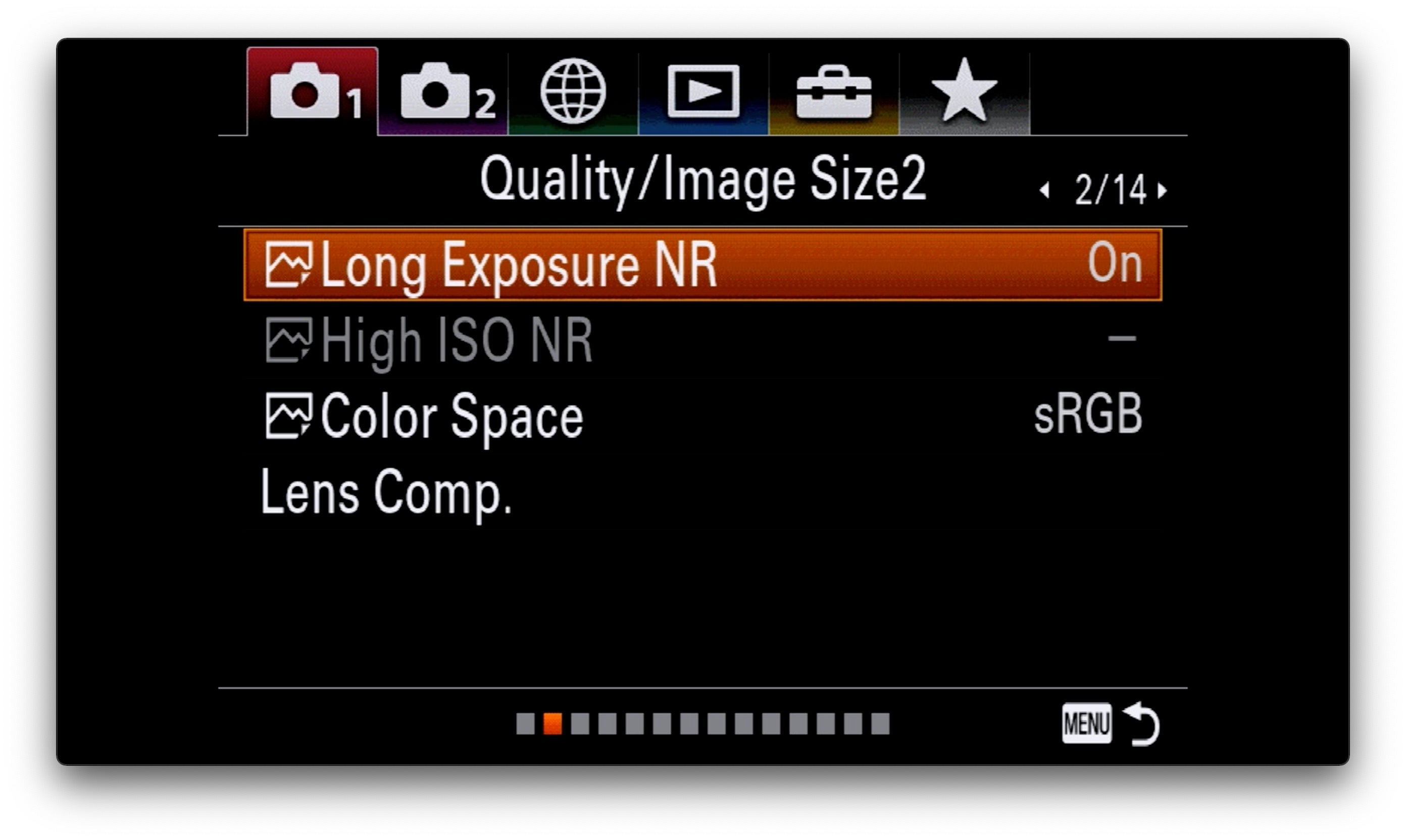 Sony Alpha Universe Long Exposure B-W Settings Long Exposure Noise Reduction On