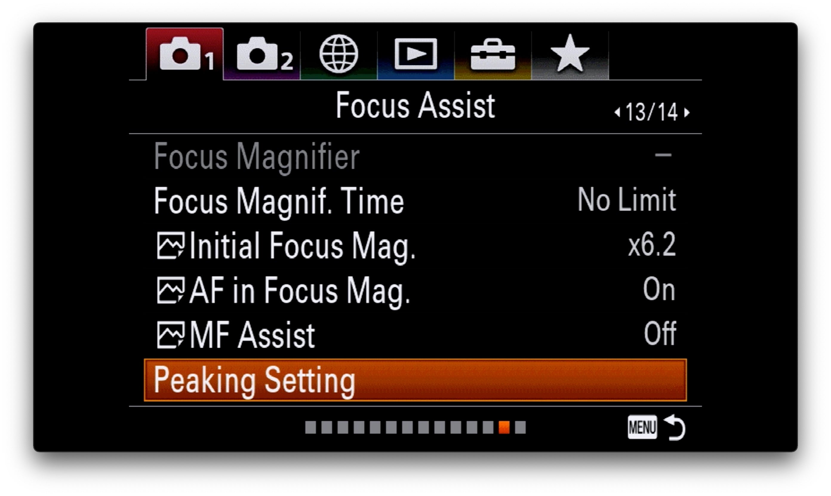 Sony Alpha Universe Long Exposure B-W Settings Focus Peaking Settings