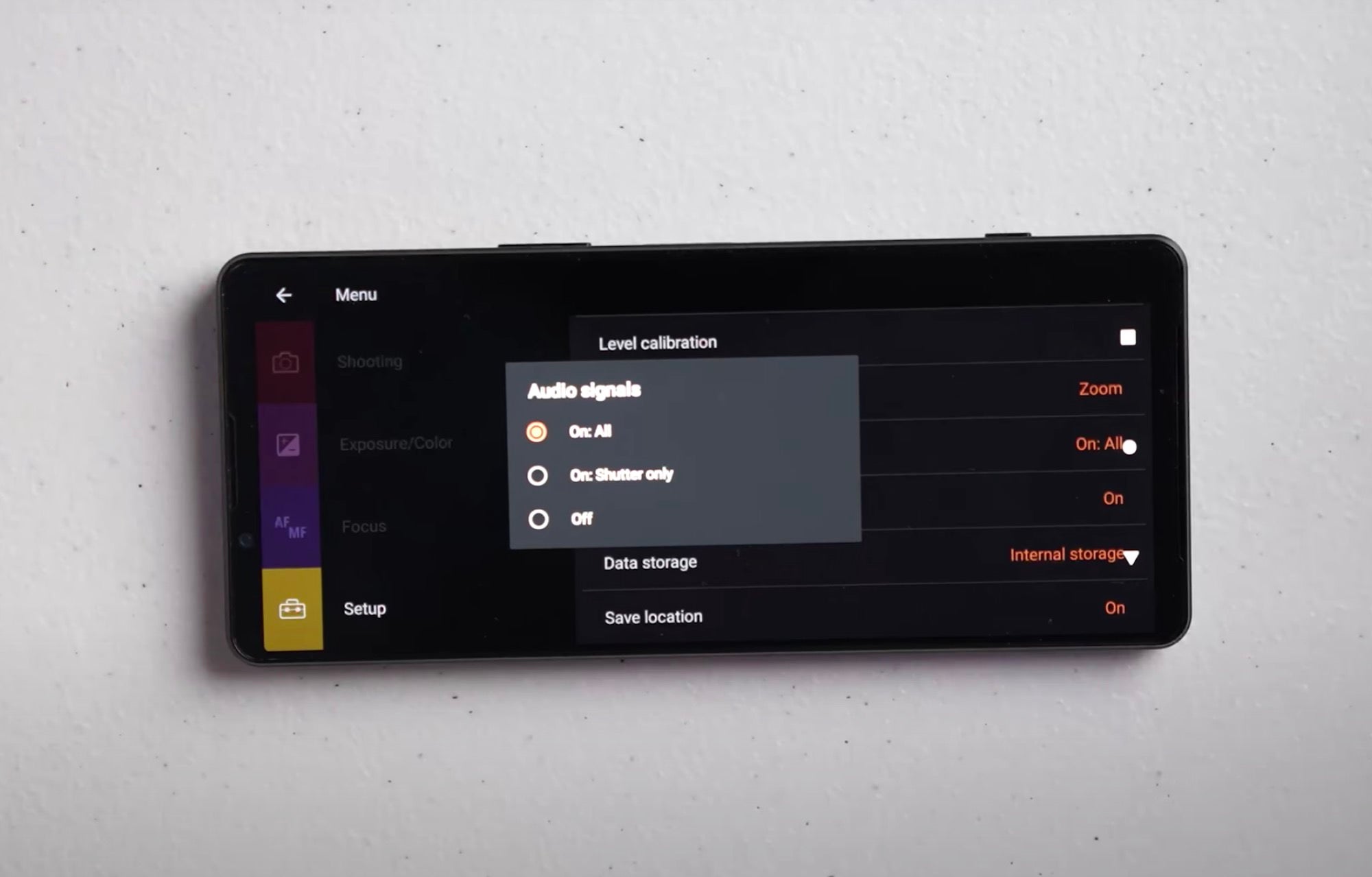 Xperia 1 IV Setup: Audio Signals