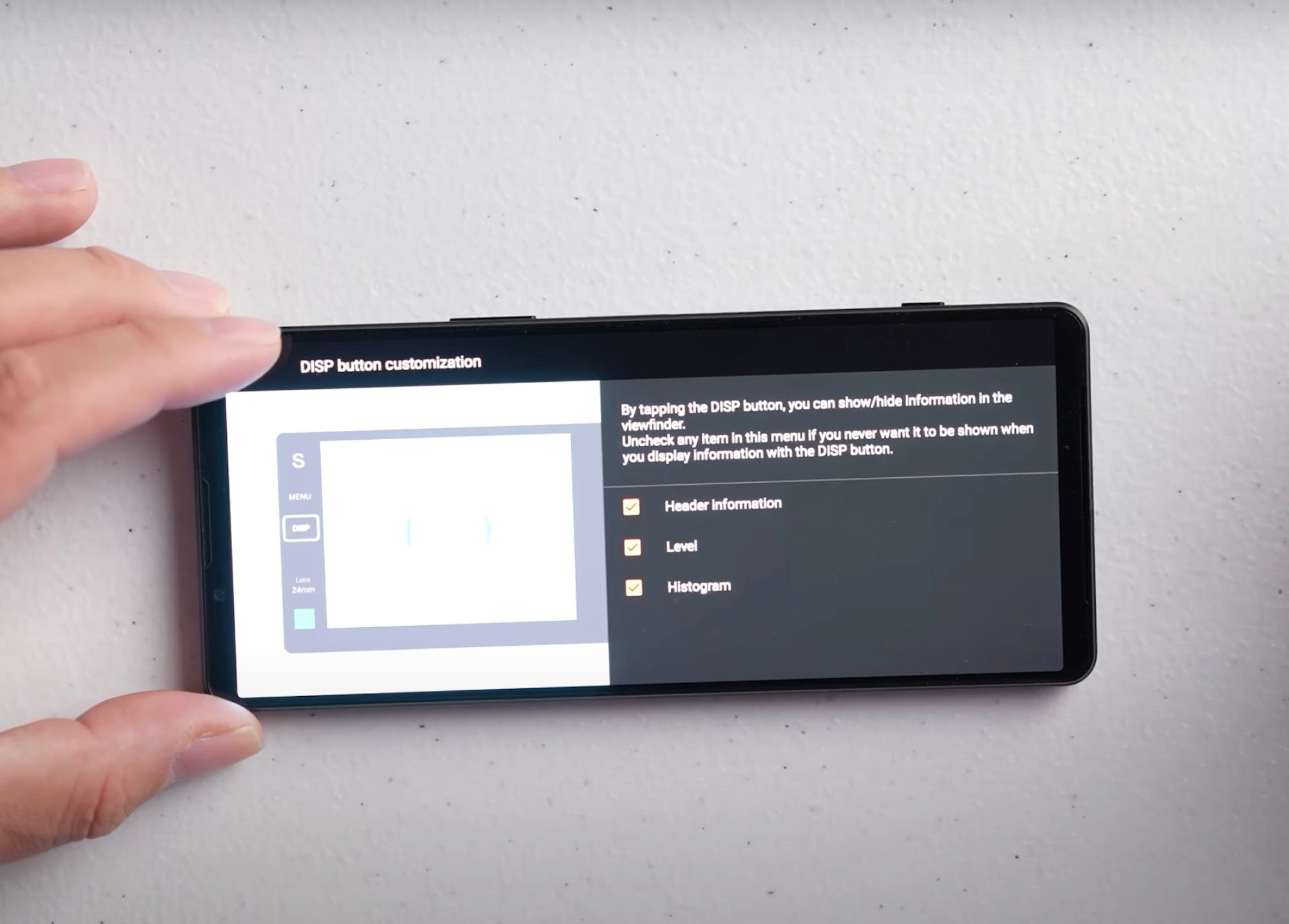 Xperia 1 IV Setup: DISP Button Customization