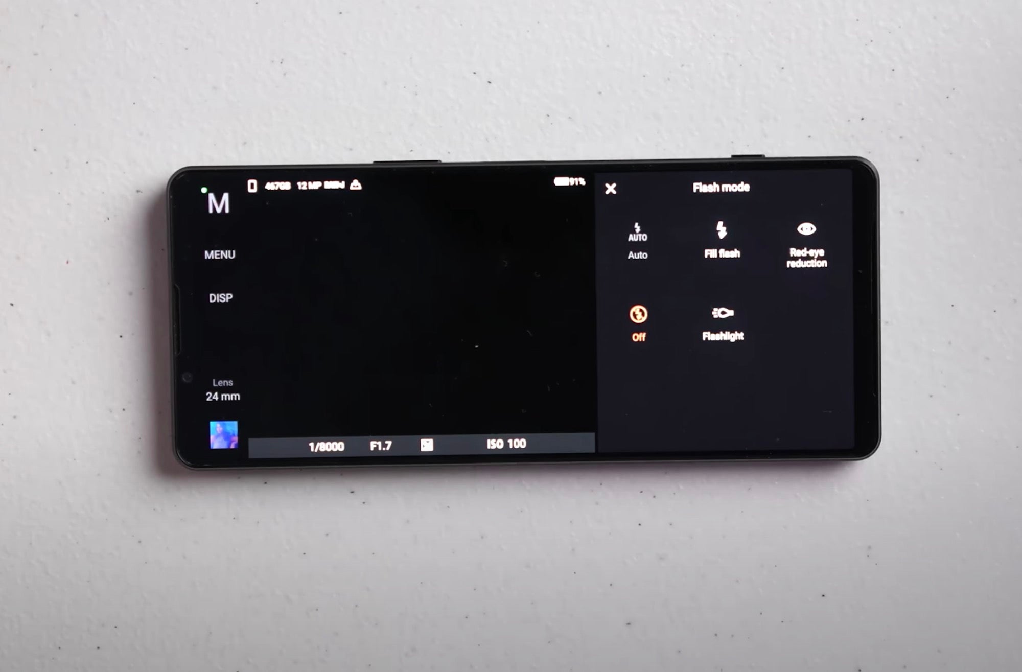 Xperia 1 IV Setup: Flash Mode