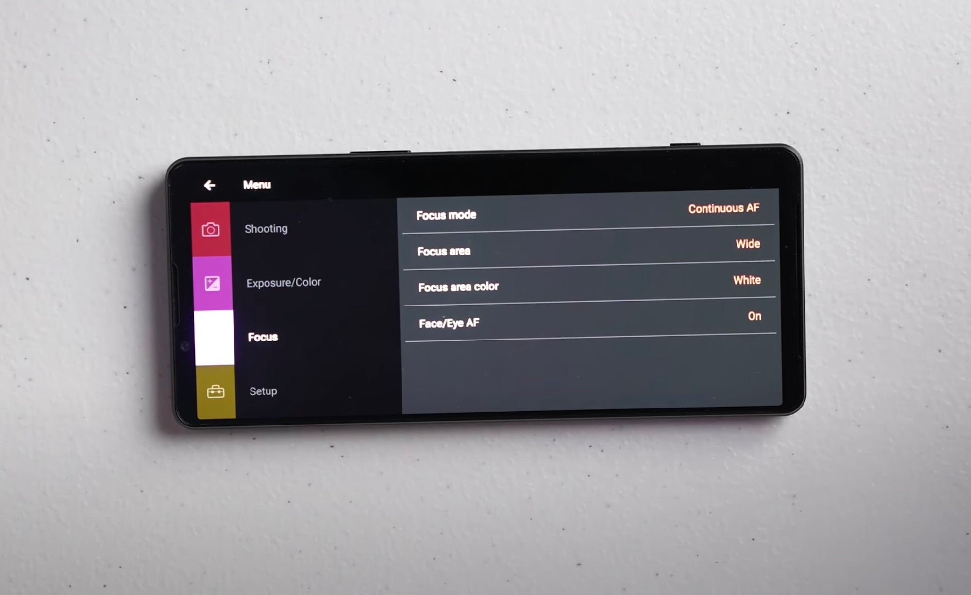 Xperia 1 IV Setup: Focus