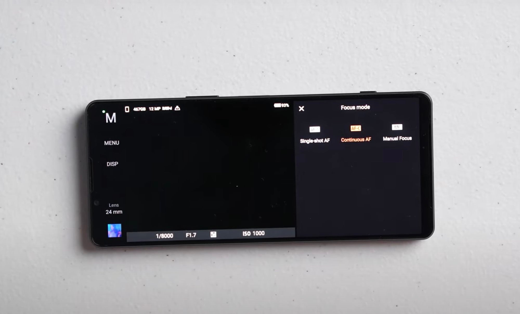 Xperia 1 IV Setup: Focus Mode
