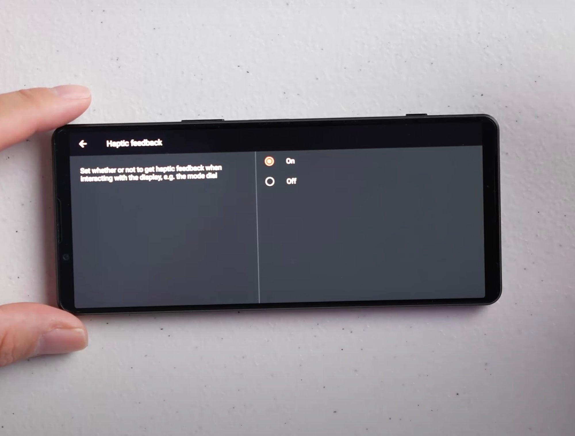 Xperia 1 IV Setup: Haptic Feedback