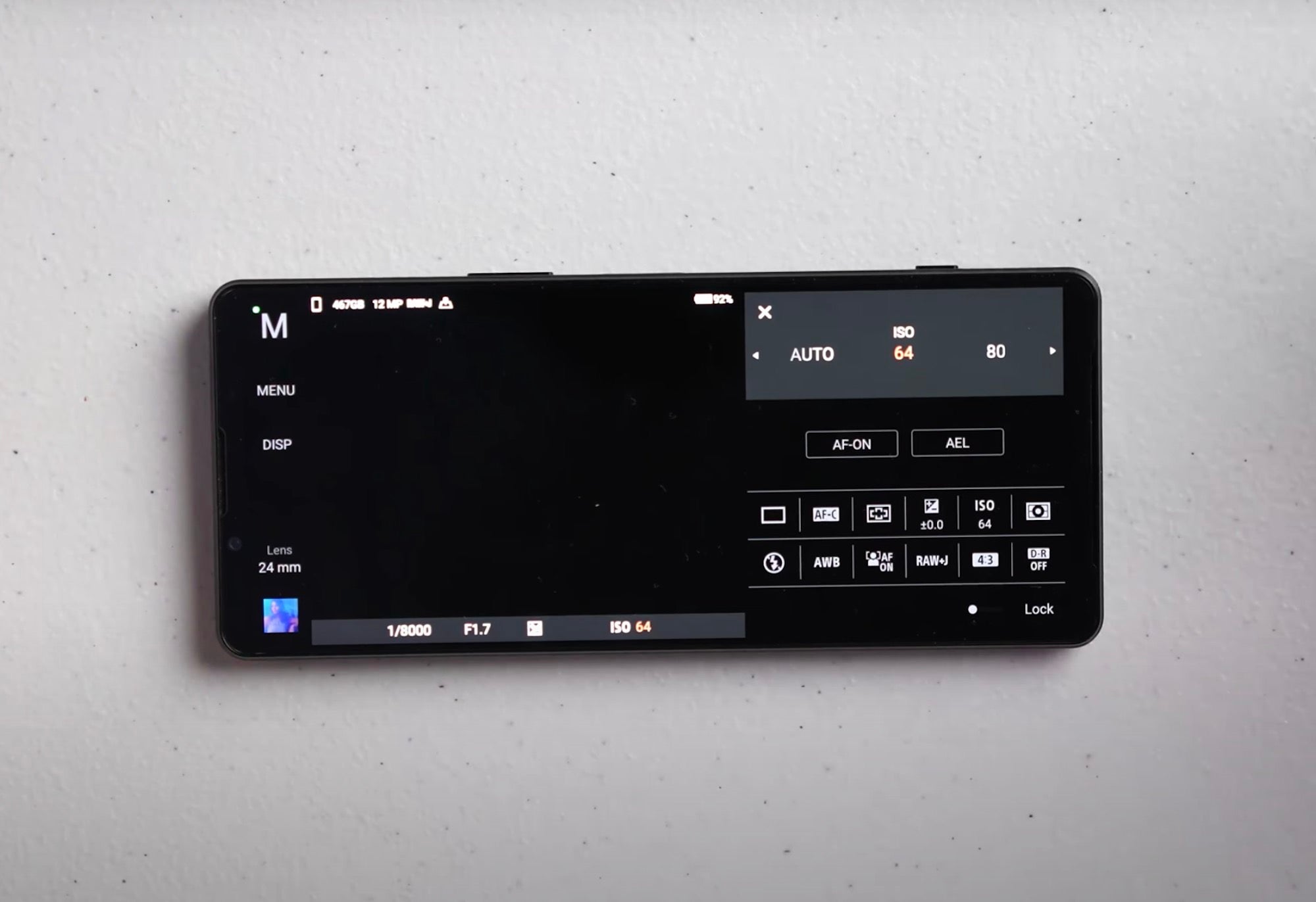 Xperia 1 IV Setup: ISO