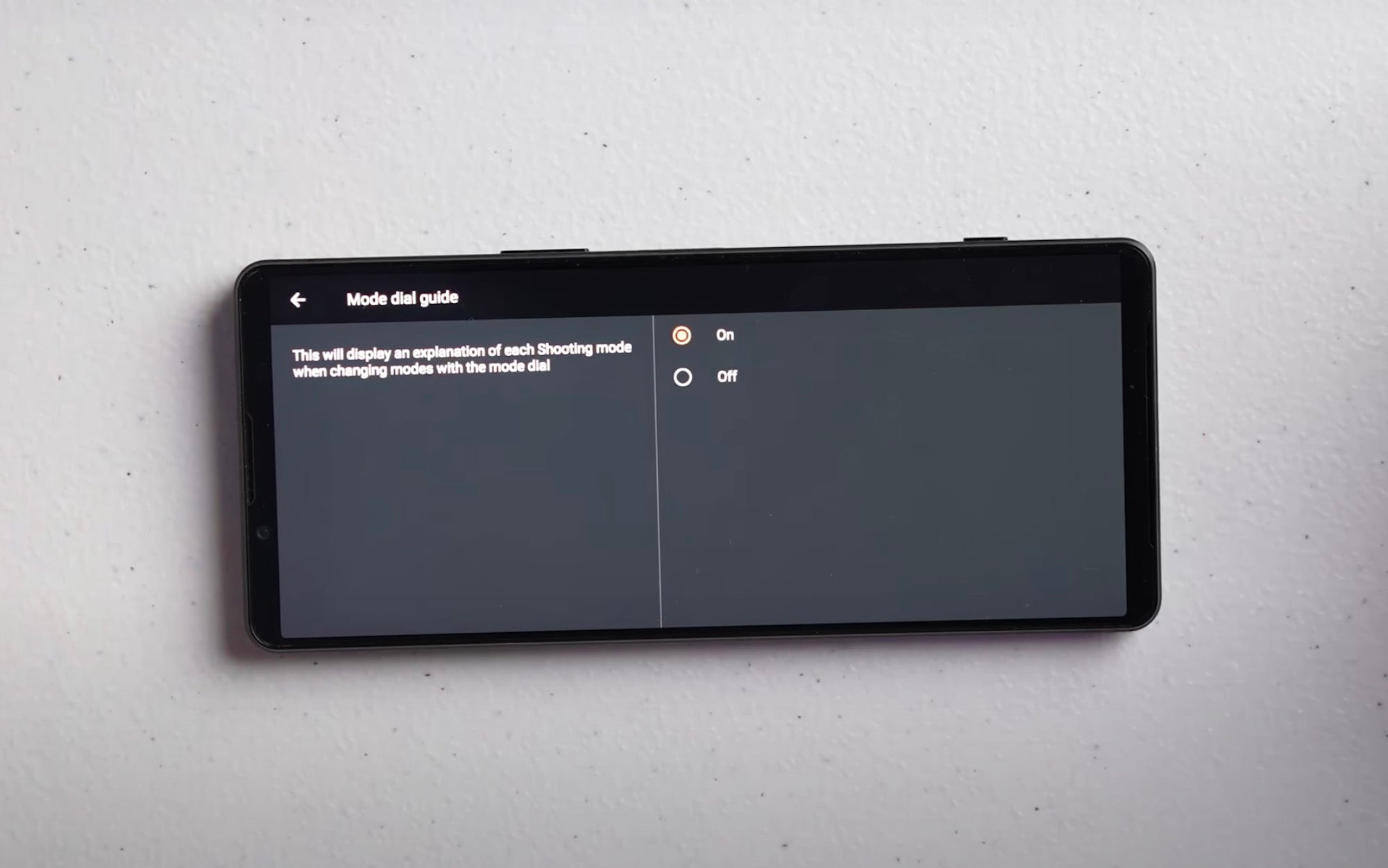Xperia 1 IV Setup: Mode Dial Guide