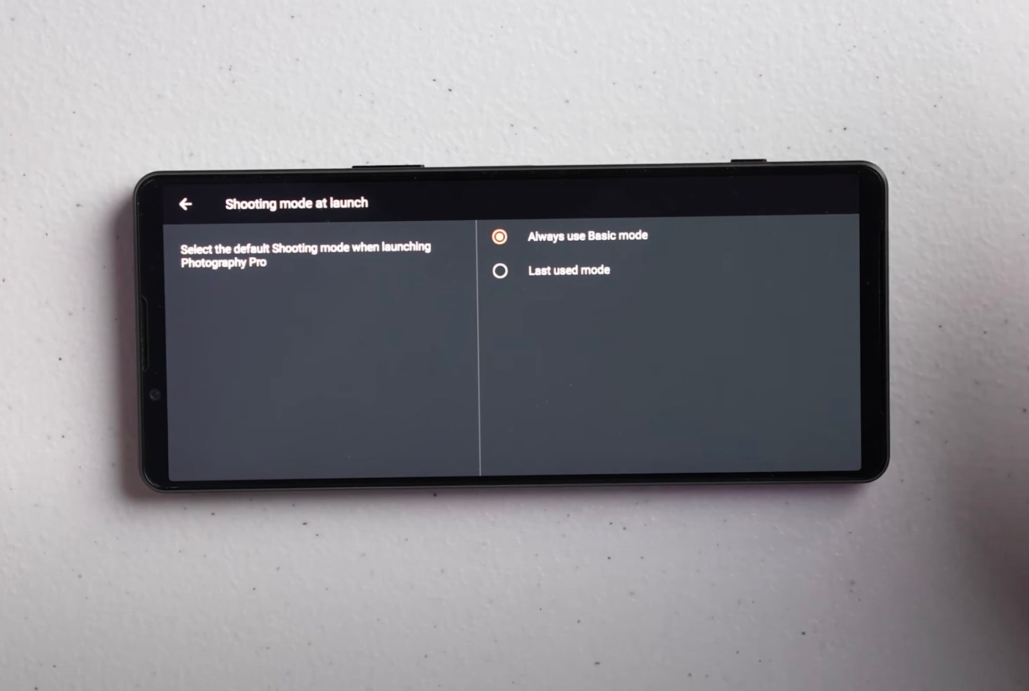 Xperia 1 IV Setup: Shooting Mode At Launch