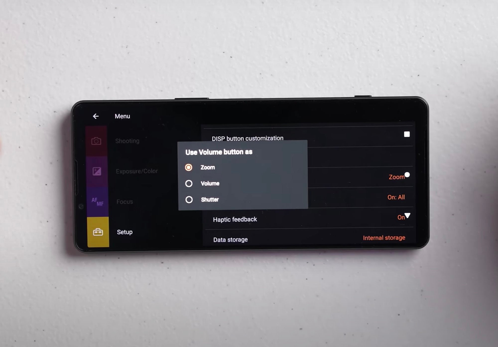 Xperia 1 IV Setup: Volume Button