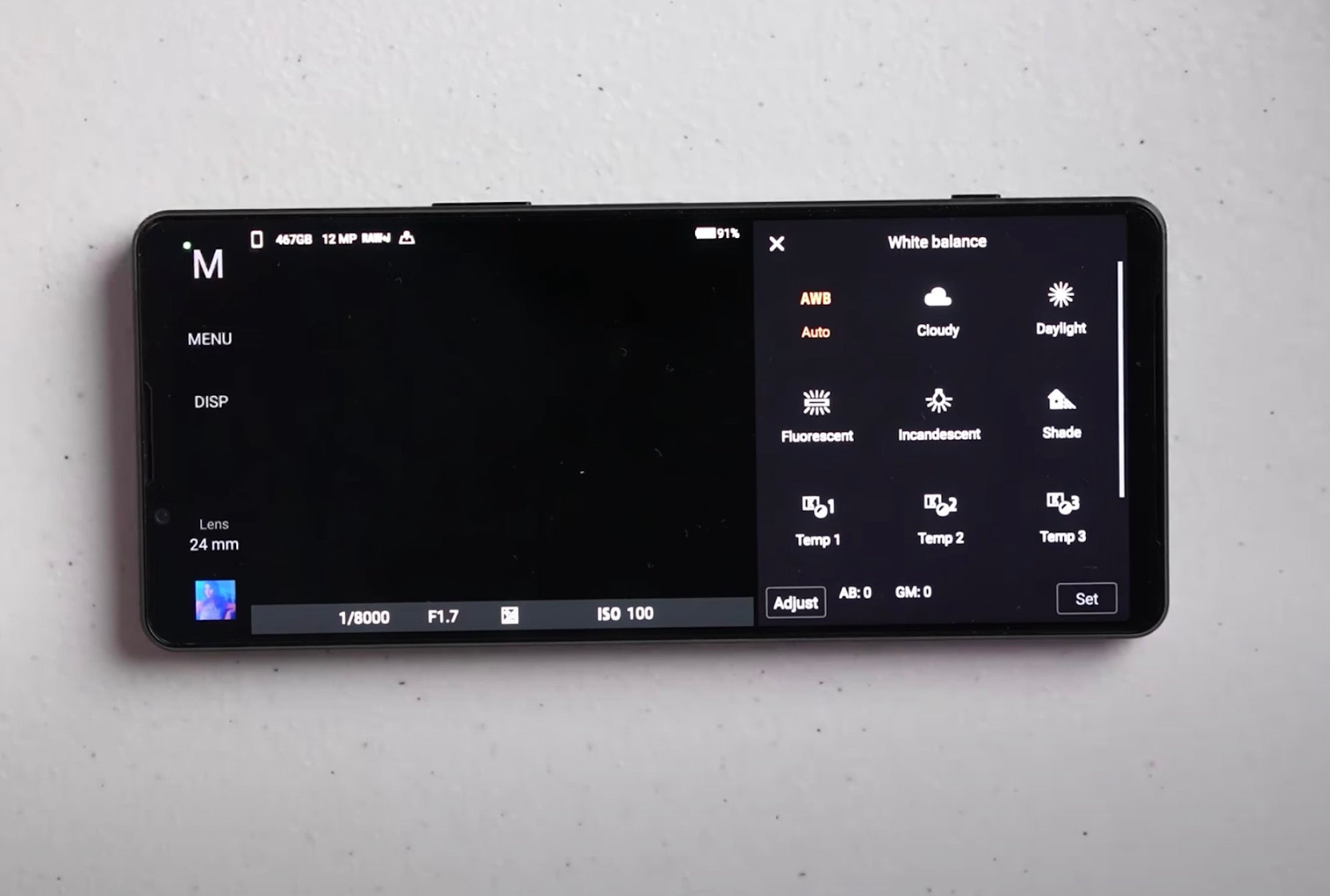 Xperia 1 IV Setup: White Balance