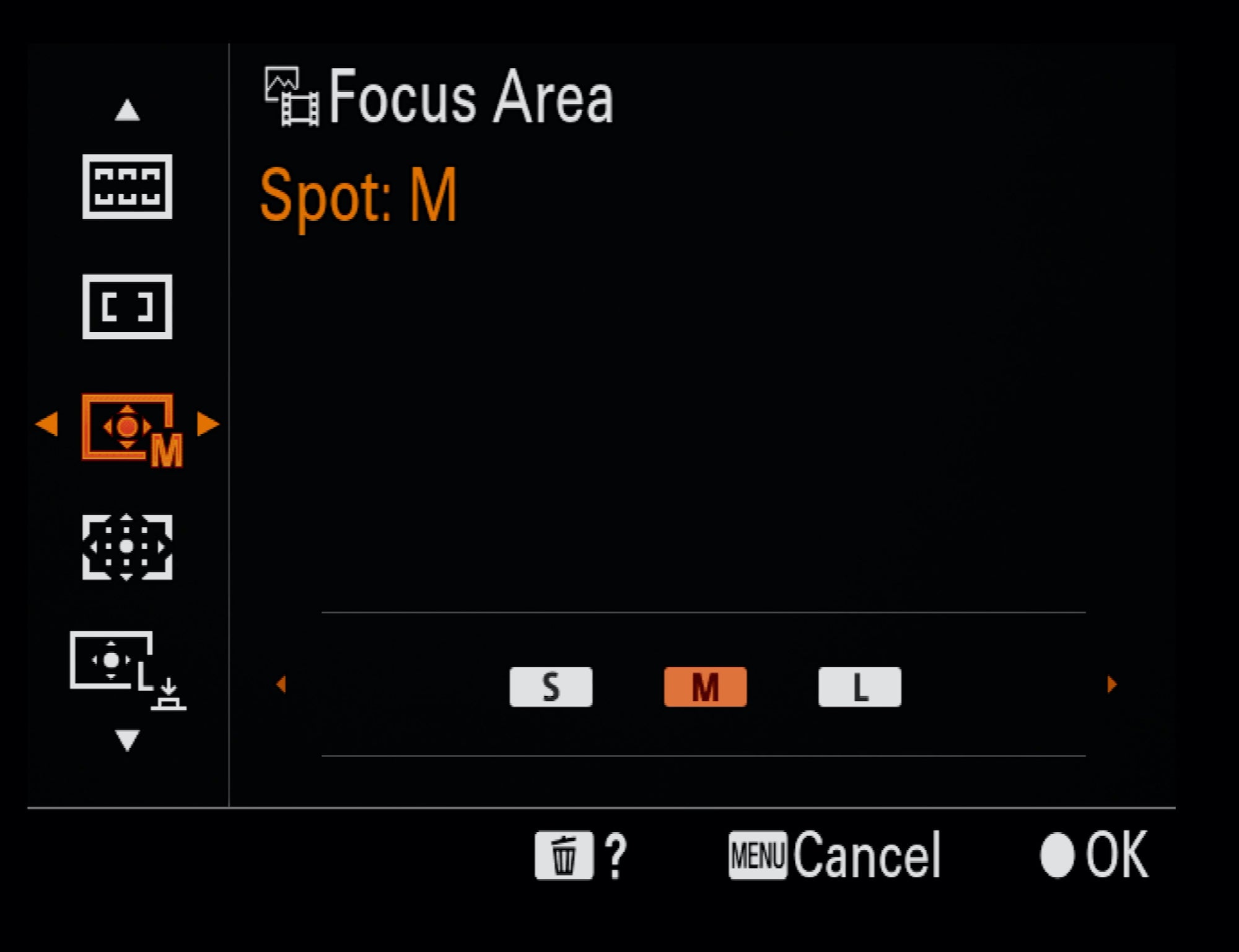Bird Photography Menu Setup - Spot Focus Area