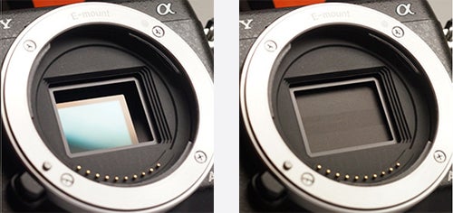 The shutter open vs. the shutter closed on a Sony Alpha camera