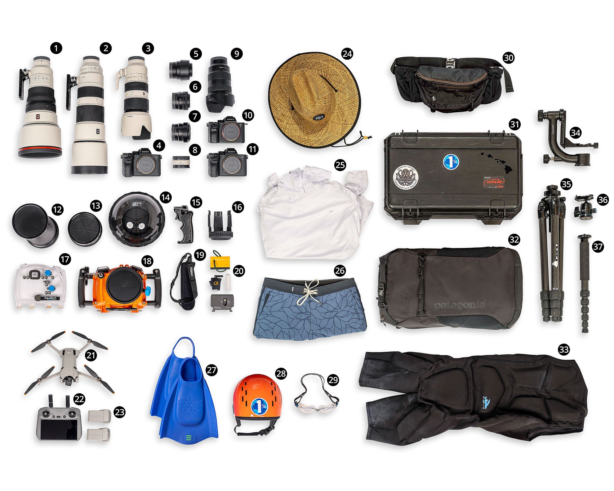 Brandon Kirk's Sony Alpha kit for surf photography