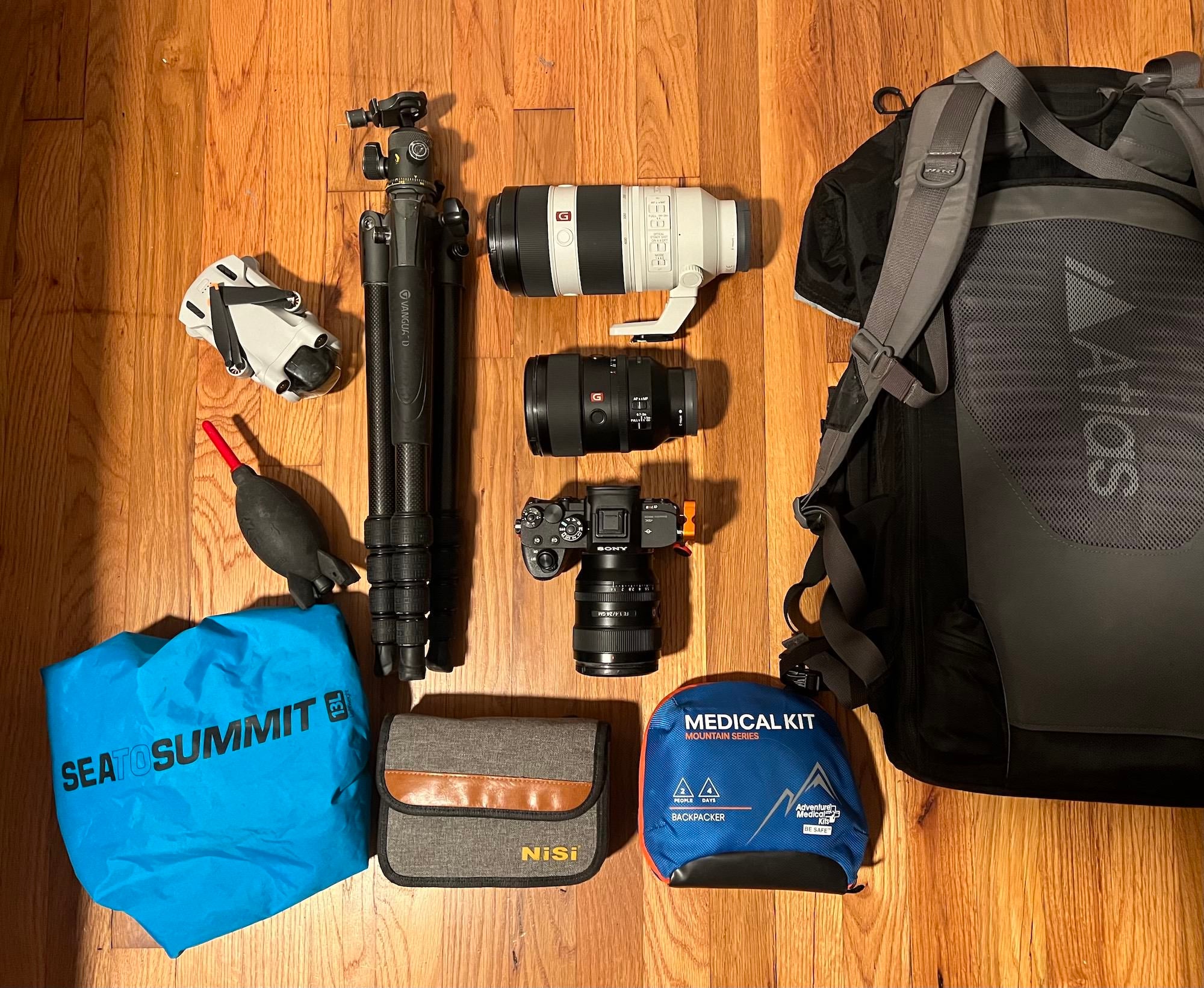 Benjamin Wallace's adventure photography kit