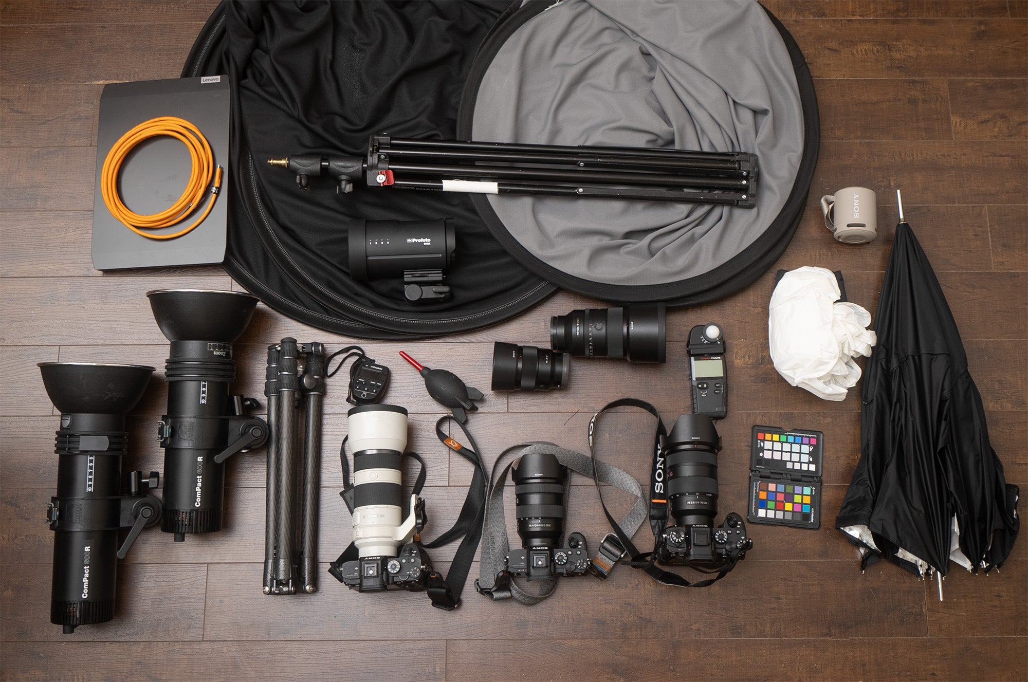 Tony Gale's Sony Alpha cameras and Sony lenses for corporate headshots