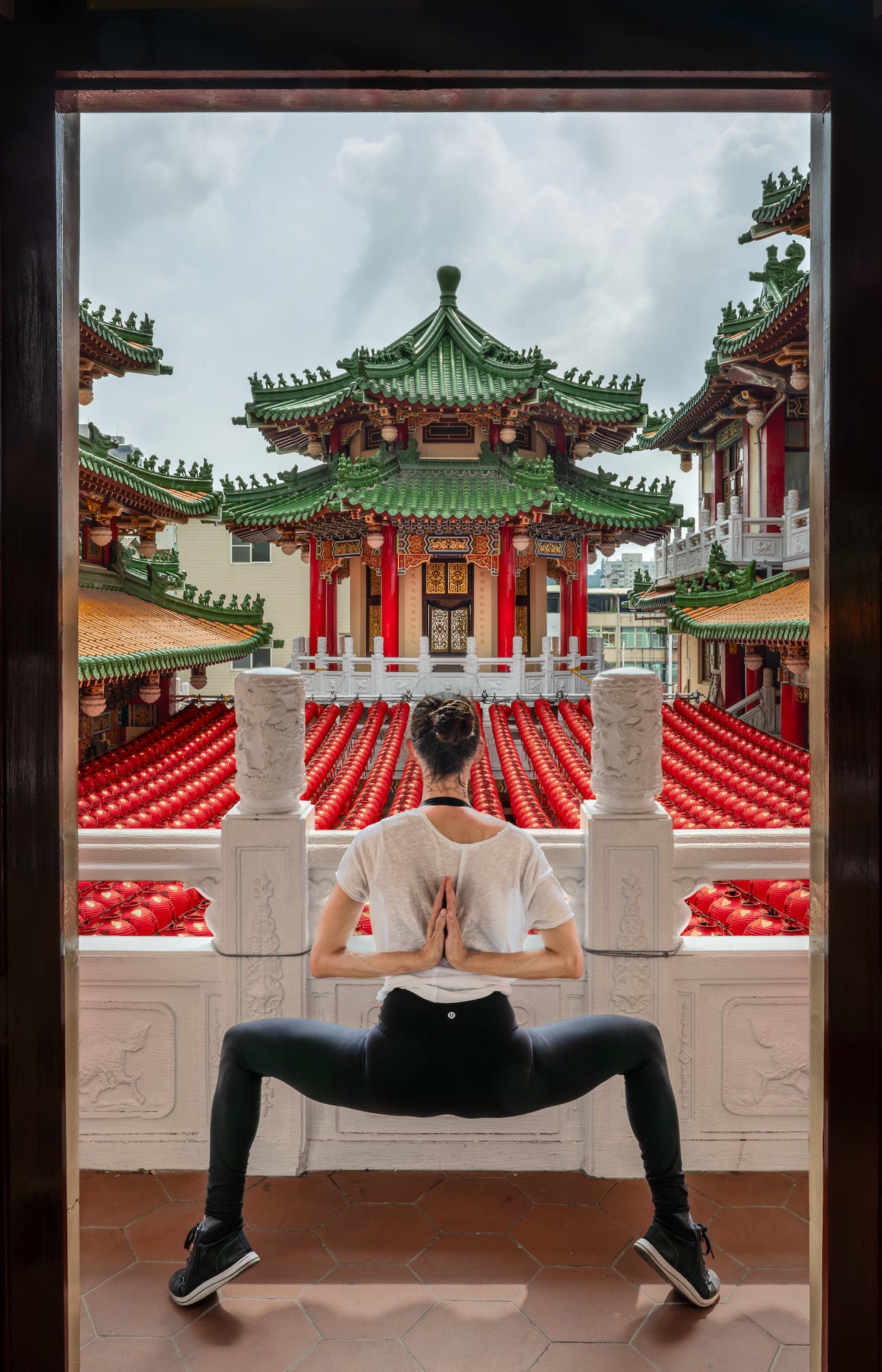 Woman doing yoga pose in Kaohsiung Taiwan