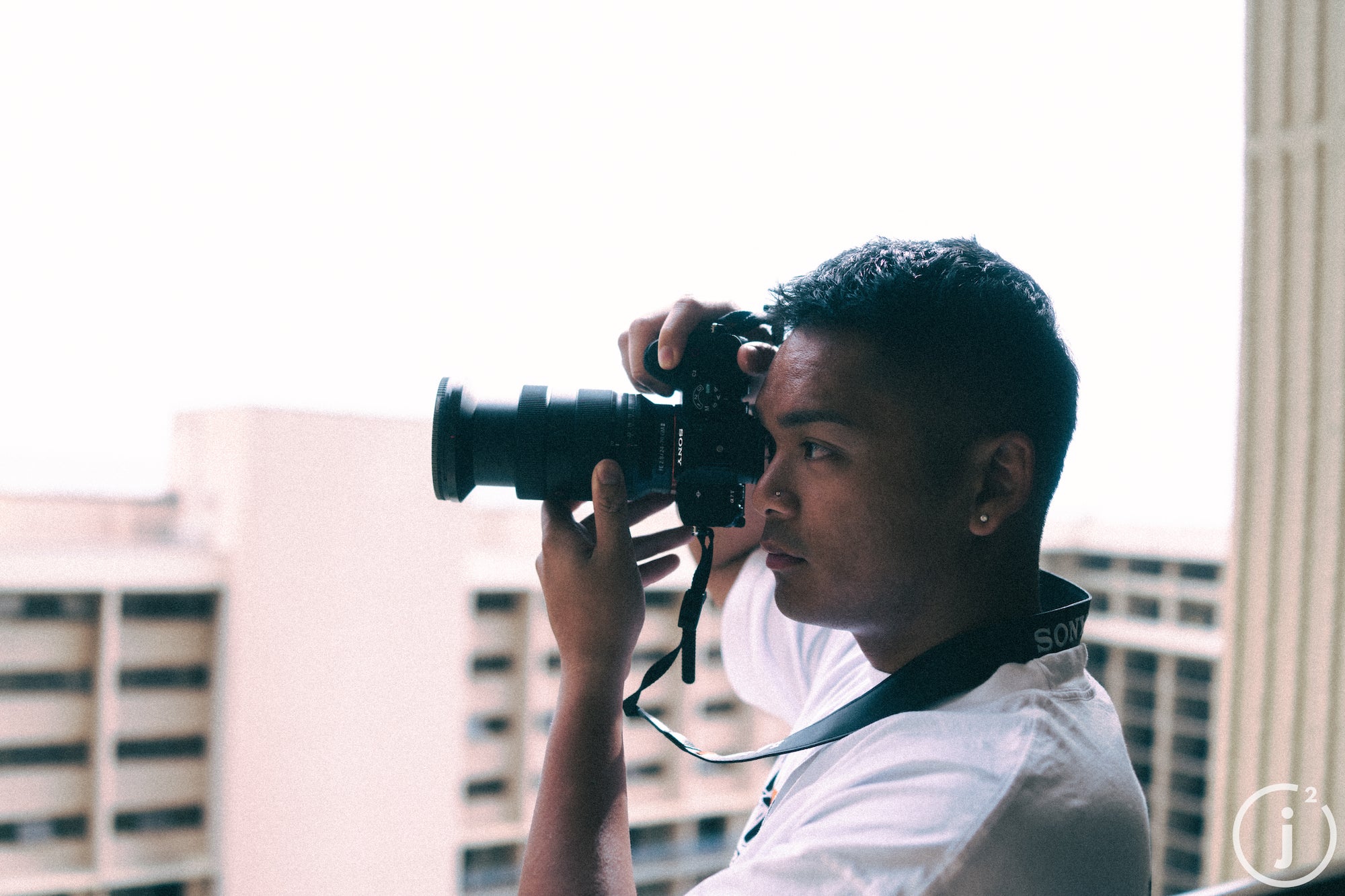 Jordan Jimenez holding the Alpha 7 V