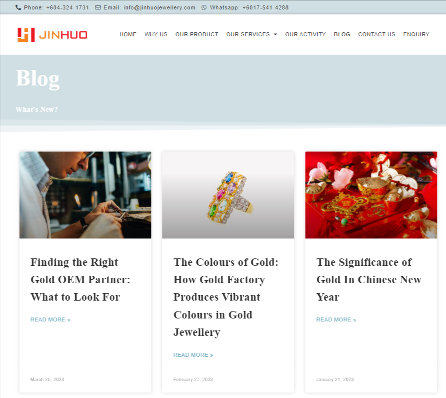 Blog - Jin Huo Gold & Jewellery
