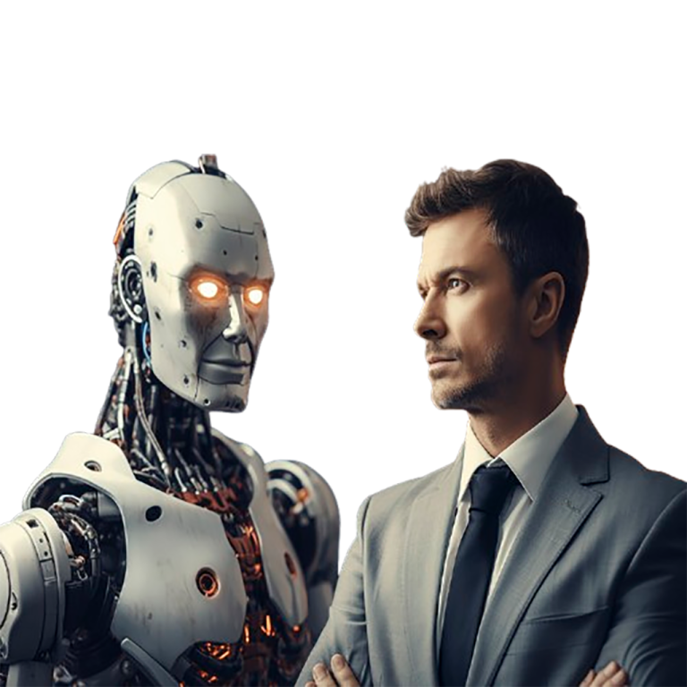 human and ai robot